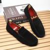 Fashion New Suede Leather Men Loafers Lightweight Slip On Flats Non Slip Moccasins Fashion Daily Casual Shoes Outdoor Male Walking Shoes