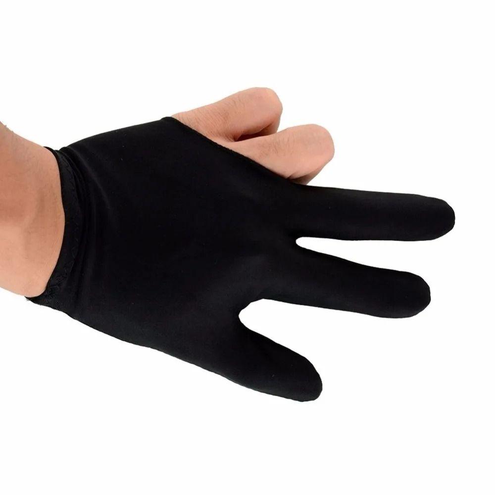 

10pcs Polyester Snooker Billiard Gloves Anti-slip Snooker Cue Pool Gloves Pool Table Accessories чёрный