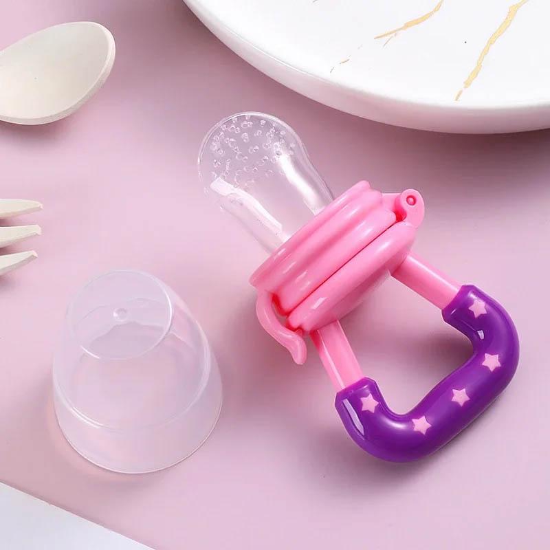 1Pc Baby Nipple Fresh Food Fruit Milk Feeding Bottles Learn Feeding Drinking Water Straw Handle Teething Pacifier