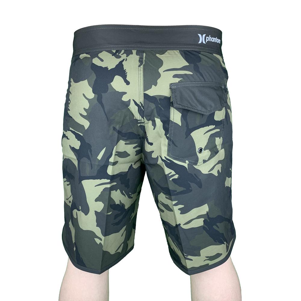 Quick-Dry Camouflage Elastic Beach Shorts - Army Green