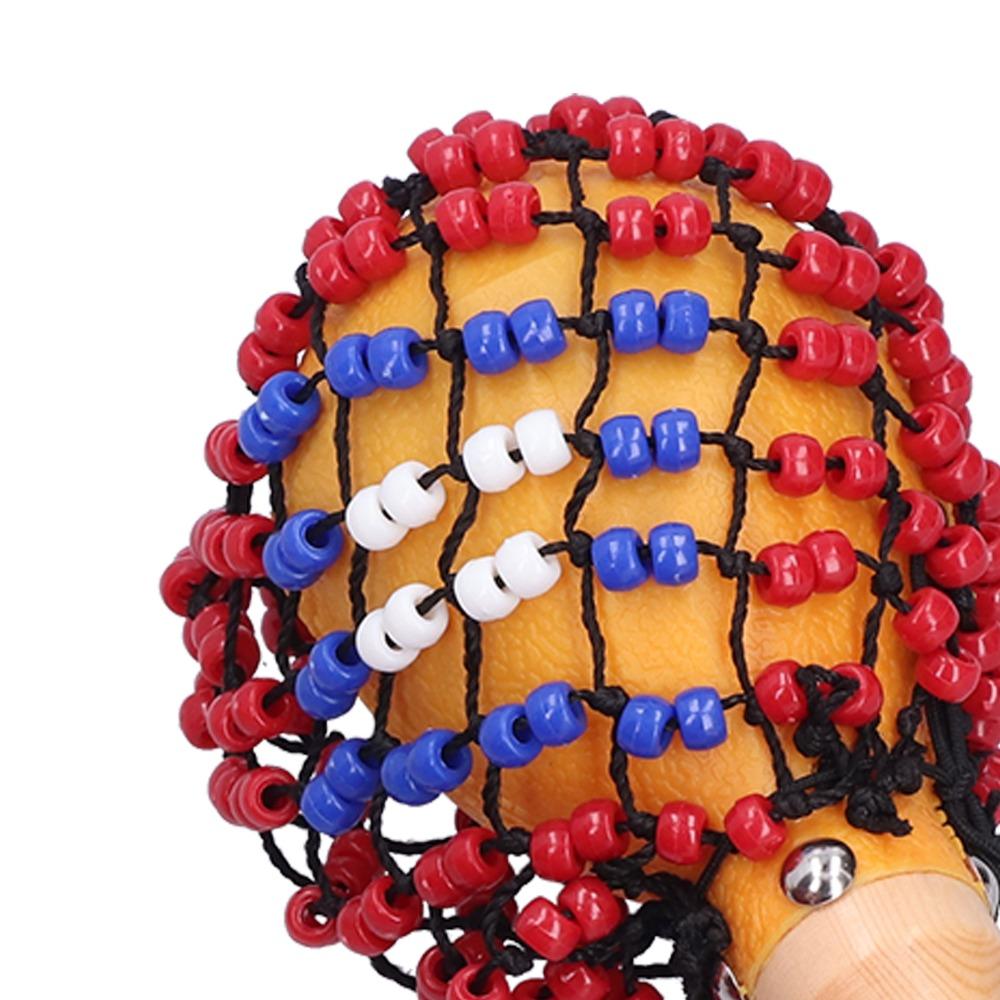 2PCS With Bead Net Tambourine Shakers Colorful Musical Shakers Set Bead Net Shakers Party Games