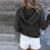 Women's Pullover Hoodies Tops Letter Printing Casual Button Down Long Sleeve Pocket Sweatshirts