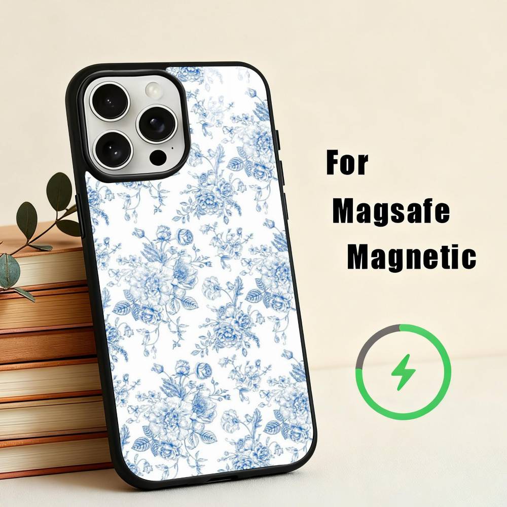 B-blue and W-white china Phone Case For iPhone17,16,15,14,13,12,11 Plus,Pro Max Magnetic For Magsafe Wireless Charging