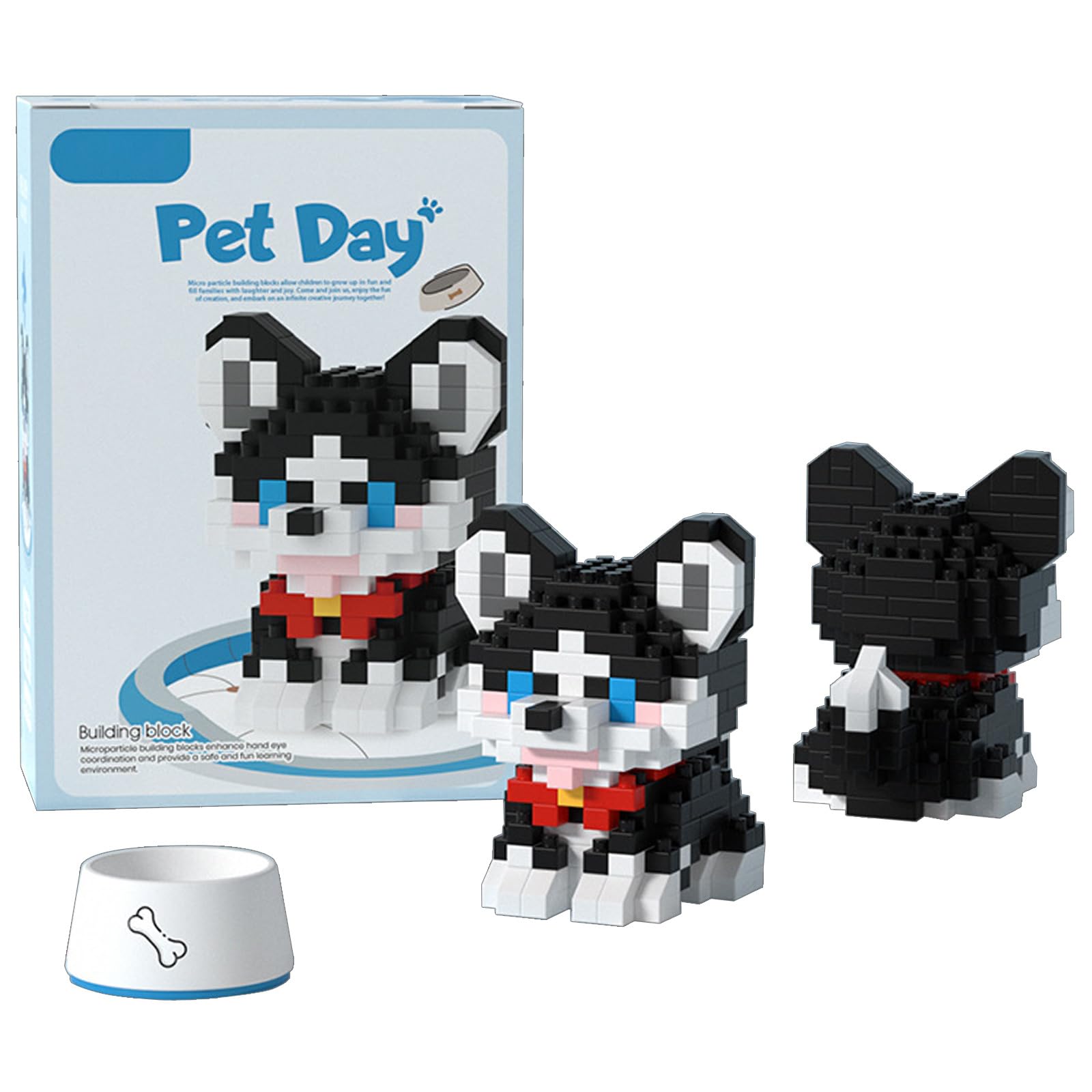 

YAMOXLS Маленькое мультяшное здание Милый кот и Сборка Милый подарок ручной работы DIY для детей и Инструкции Украшение Блоки, Собака, Набор, Взрослые, Включено,