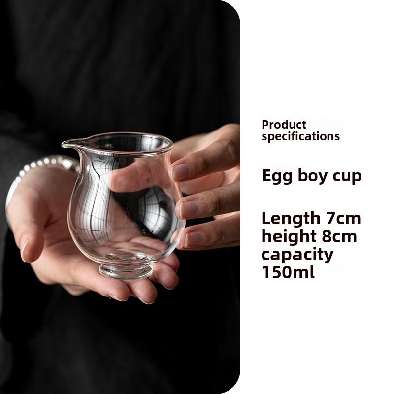 

Borosilicate Glass Heat Resistant Fairness Cup Small Chinese Style Gongfu Tea Set for Women Home Office Premium Tea Sea 150ml