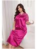 Women's Plus Size Ice Silk Short Sleeve Nightgown - Spring/Summer Home Wear