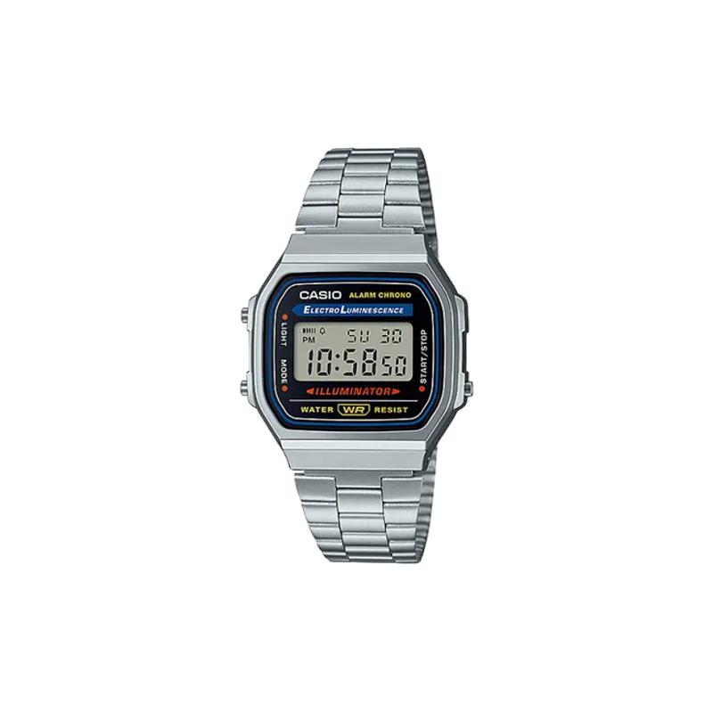

Casio retro fashion casual simple light metal classic small square waterproof movement quartz movement stainless steel strap Japanese A168WA-1A2WJR сірий колір