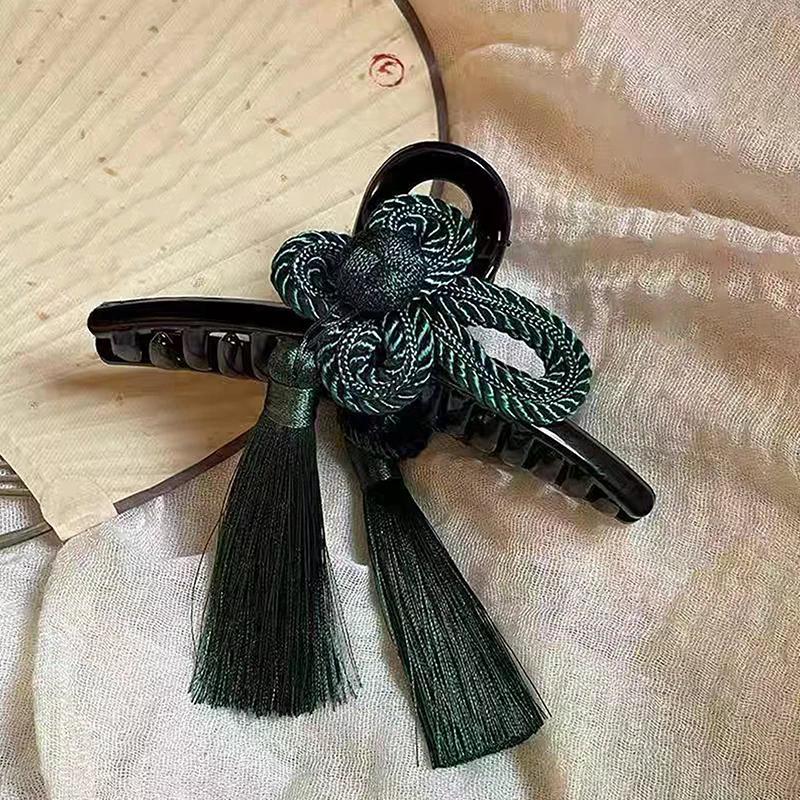 1Pcs New Chinese Style Hand Woven Knot Tassel Clip Elegant Dignified Cheongsam Hanfu Braided Updo Hair Accessories