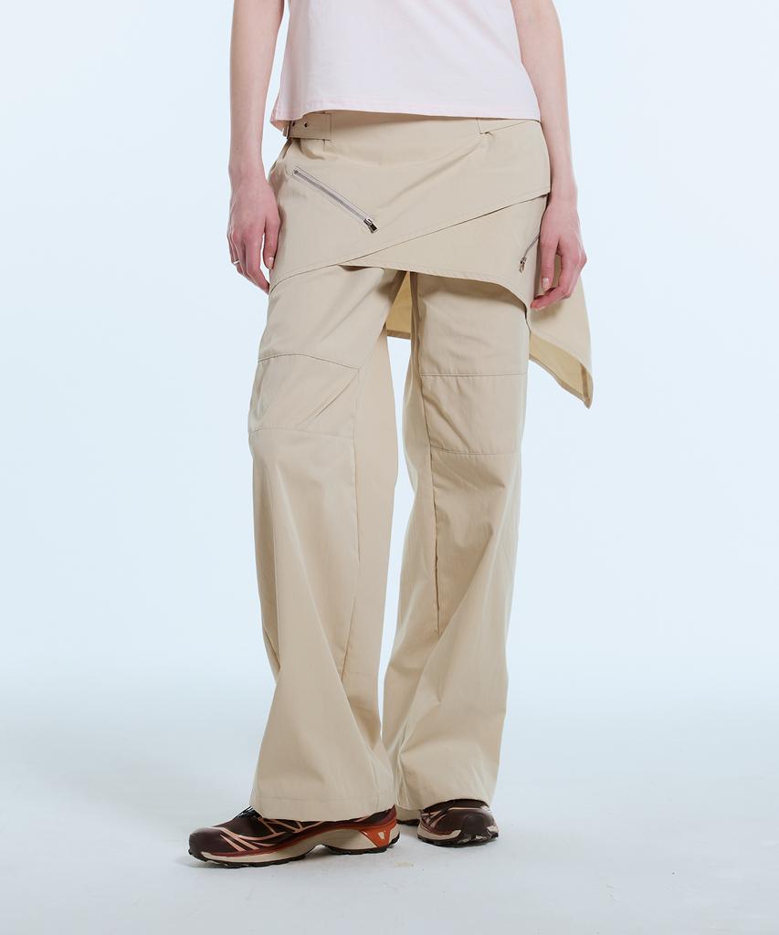LARTIGENT L11 Wrap Skirt Pants(Beige)