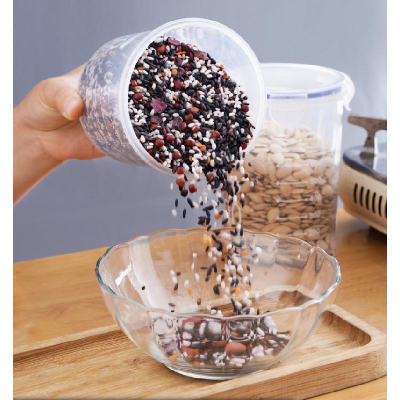 Große Vorratsbox für Lebensmittel, Vorratsbehälter, Plastikbehälter, Vorratsbehälter für die Küche, Vorratsbehälter für Getreide, versiegelte Behälter, Behälter für Utensilien, Blechdose