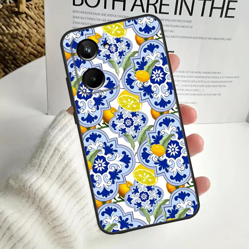 Mediterranean Lemon Case For Realme C67 C55 C53 C51 C35 C33 C31 C30 C25s C21Y GT Neo 5 GT5 9 10 11 12 Pro Plus