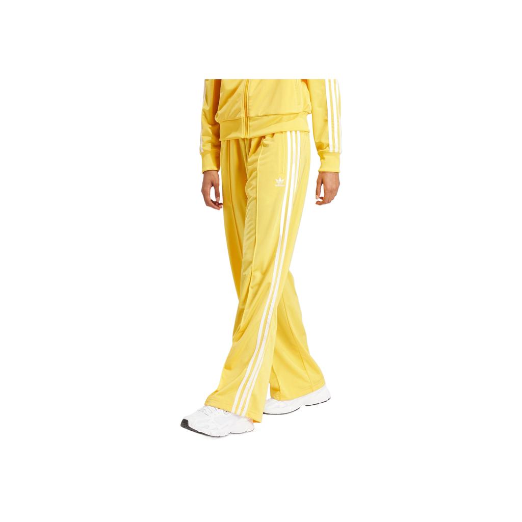 Adidas Firebird Lace-Up Solid Color Casual Straight-Leg Sports Pants Women Pants Bright-Yellow IP0641