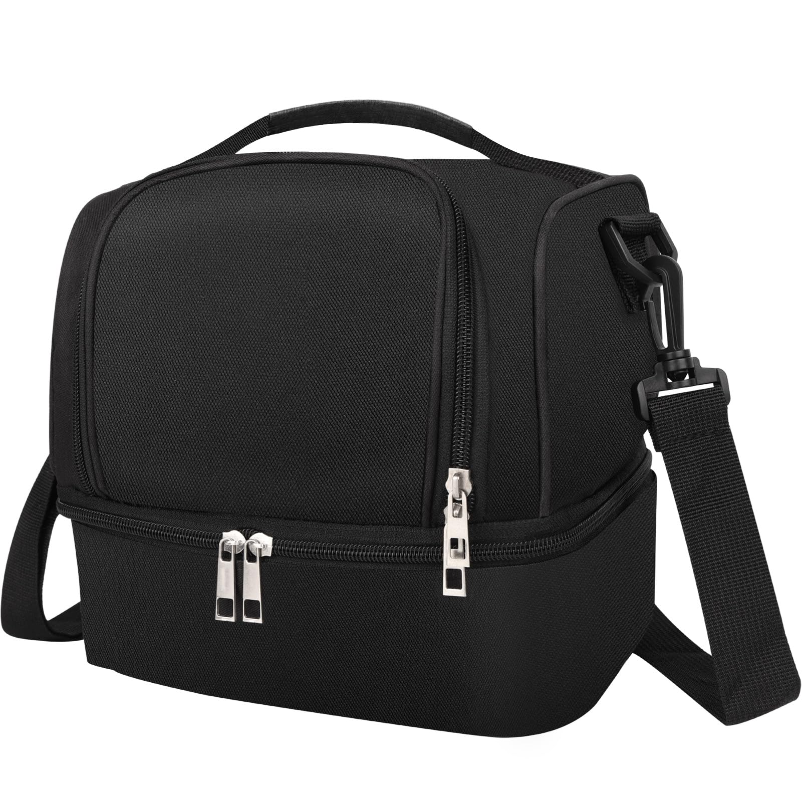 

Ланч-бокс большой вместимости Сумка для ланча Непротекающие Сумки-тоут для ланча с регулируемым плечевым ремнем для работы в офисе, пикника, путешествий чёрный