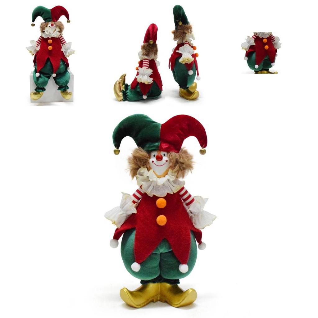 Charming Handmade Clown Figurine For Christmas Decor Plush Material Festive Gift Ideal For Holiday Spirit