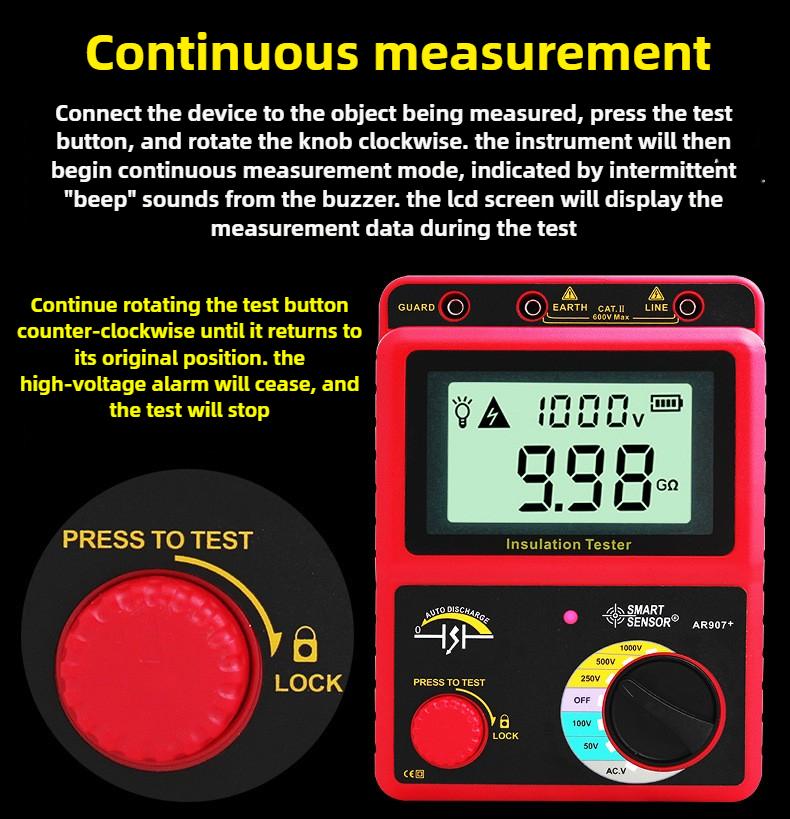 High Precision Resistance Meter Digital Insulation Tester Tools Electrician Voltage Resistance Meter Practical Measuring Tools