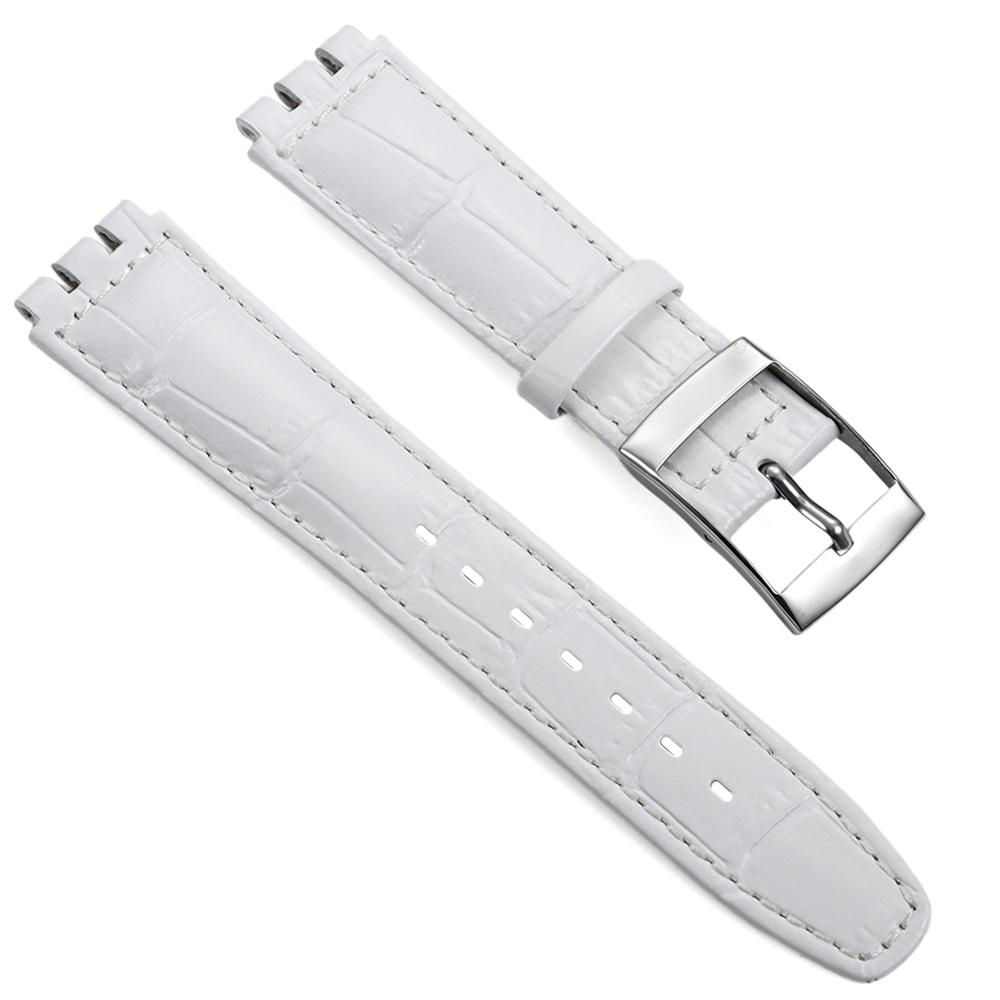 Watch Strap for Swatch 17mm 19mm Genuine Leather Watchband High Quality Wristband Men Women Waterproof Soft Bracelet Accessories