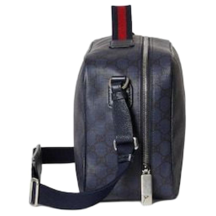 Gucci Tennis Series 8L Classic Double G Logo Print Leather Tote Bag Medium Men bags Dark-Blue 799872-FAEV0-8471