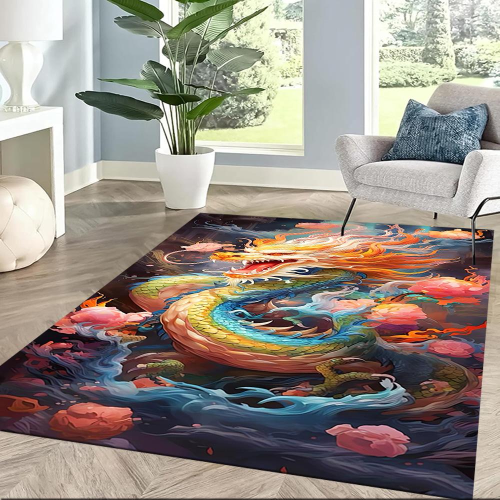Chinese Dragon Fantasy Floor Mats for Living Room, Bedroom and Room Decoration Are Suitable for Gifts.