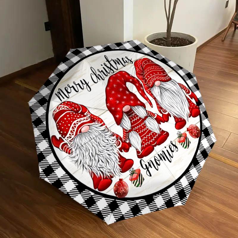 Merry Christmas Gnomies: Festive Holiday Gift with Automatic Opening Umbrella, Portable Design, Outdoor Use, Perfect for Fans, Travelers, Da