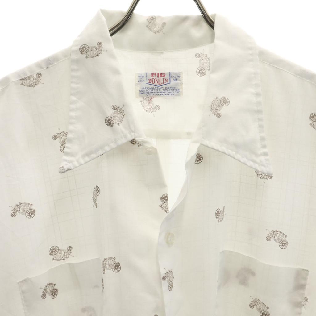 BIG DONLIN 80s Made In USA Vintage Carriage Pattern Short Sleeve Shirt XL Men's Used