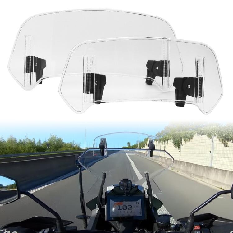 Motorcycle Windshield Spoiler Extension Adjustable Windscreen Large Coverage for Ride Protections from  & Debris