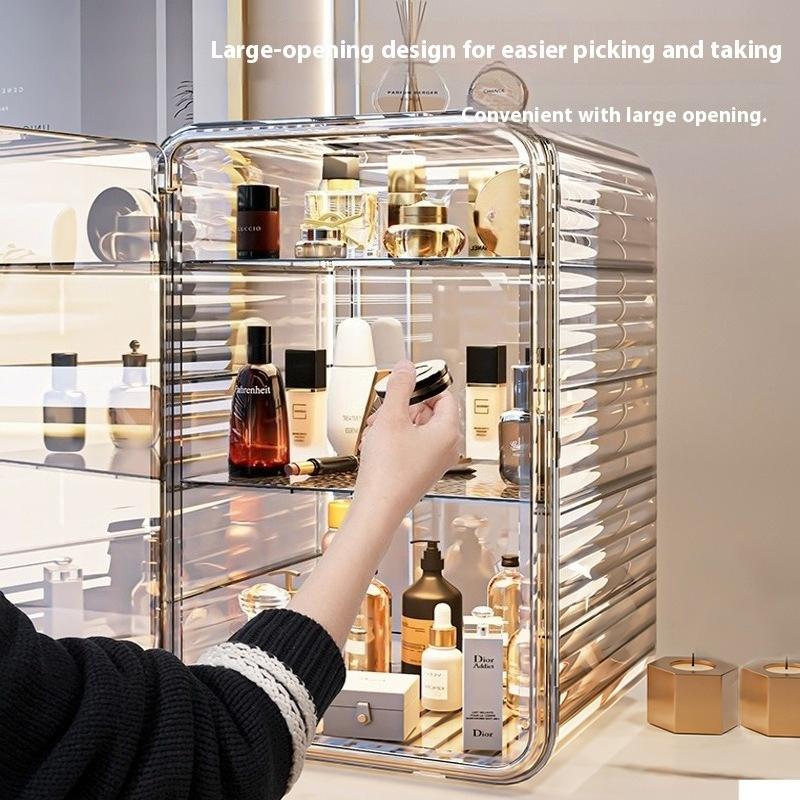 Cosmetics Storage Box Light Luxury Dust Box Dresser Perfume Skin Care Products Powder Mask Large Capacity Storage Shelf