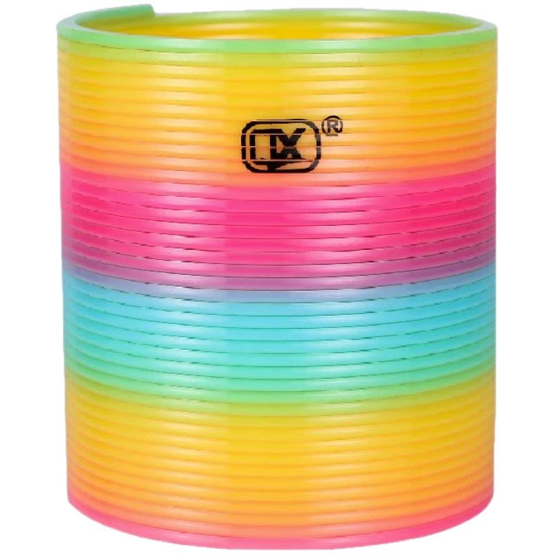 Large Magic Rainbow Ring Spring Ring for Boys and Girls Educational Elastic Ring for Babies Glowing Early Education Elastic Ring Toy