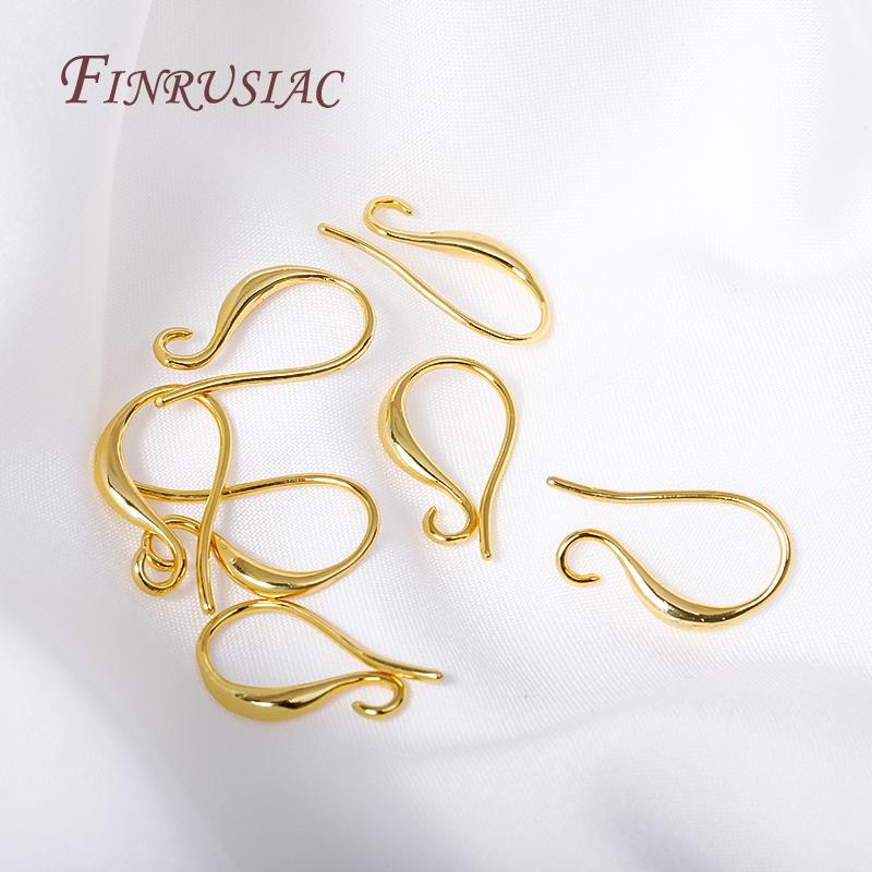 18K Gold Plated Ear Wire with Outside Loop Rhodium Plated Earring Hooks Earwire Fittings DIY Earrings Jewelry Accessories