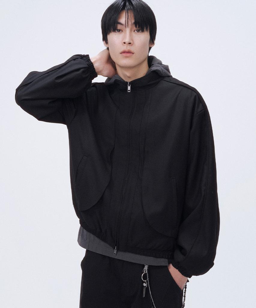 Misekiseoul Men Side Panel Track Jacket Black