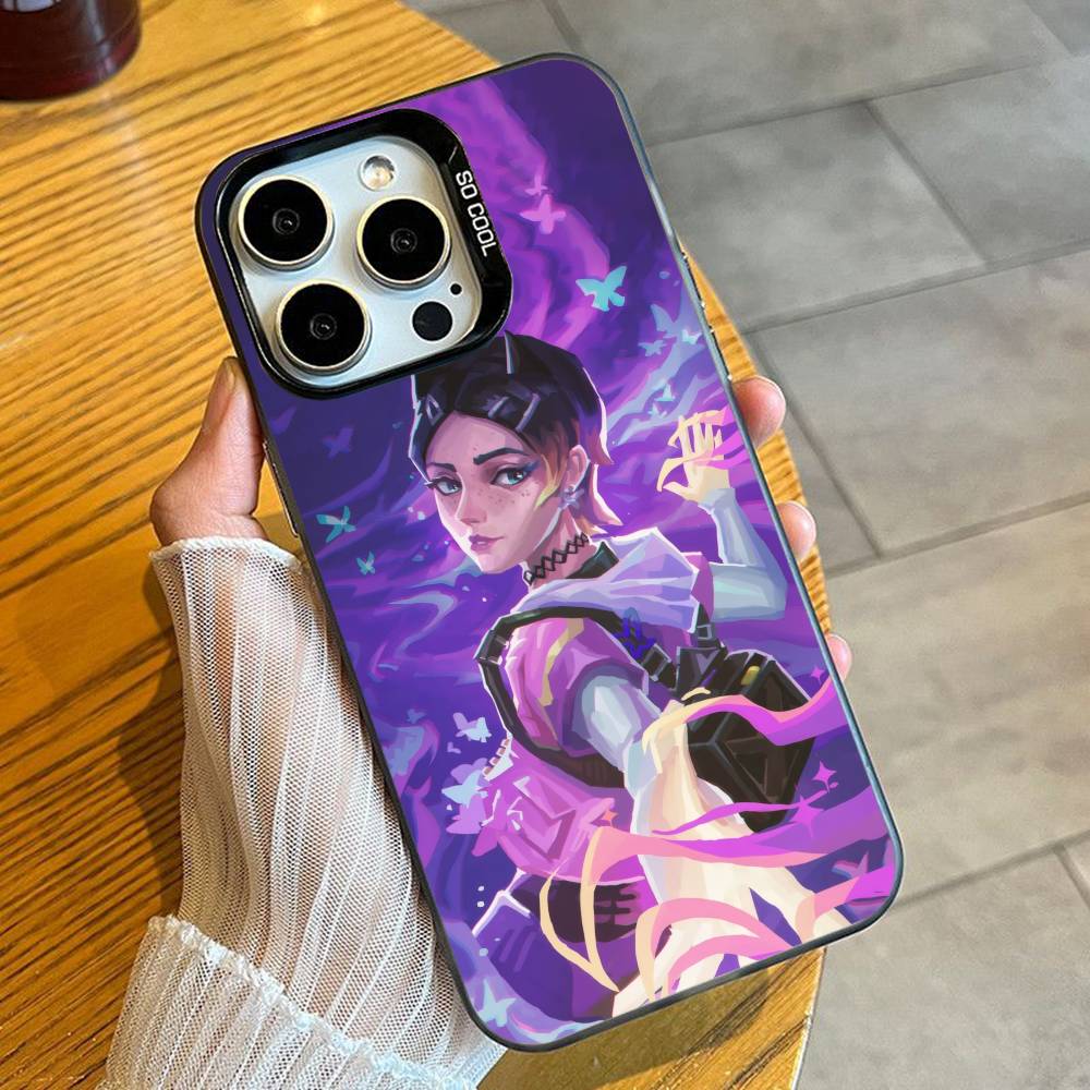 Game C-CLOV-ES V-ValorantES Phone Case For iPhone 16 17 15 14 12 13 Pro Max Black Candy Matte Shockproof Cover