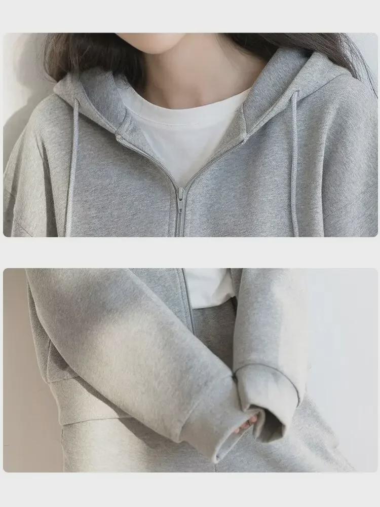 Unisex Hooded Cardigan Sports Suit: Spring/Autumn Casual, Loose-Fit Running Two-Piece Set for 2024.