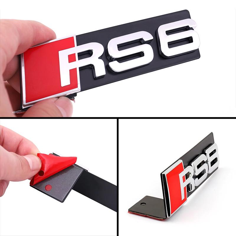 Car Honeycomb Grille Emblem Sticker Car Displacement Badge For 22 A3 A4 A6 Q5 A5 A1 Q3 Q7 A7 TT Q2 SQ5 RSQ3 RSQ8 S3 S4 RS5 RS6