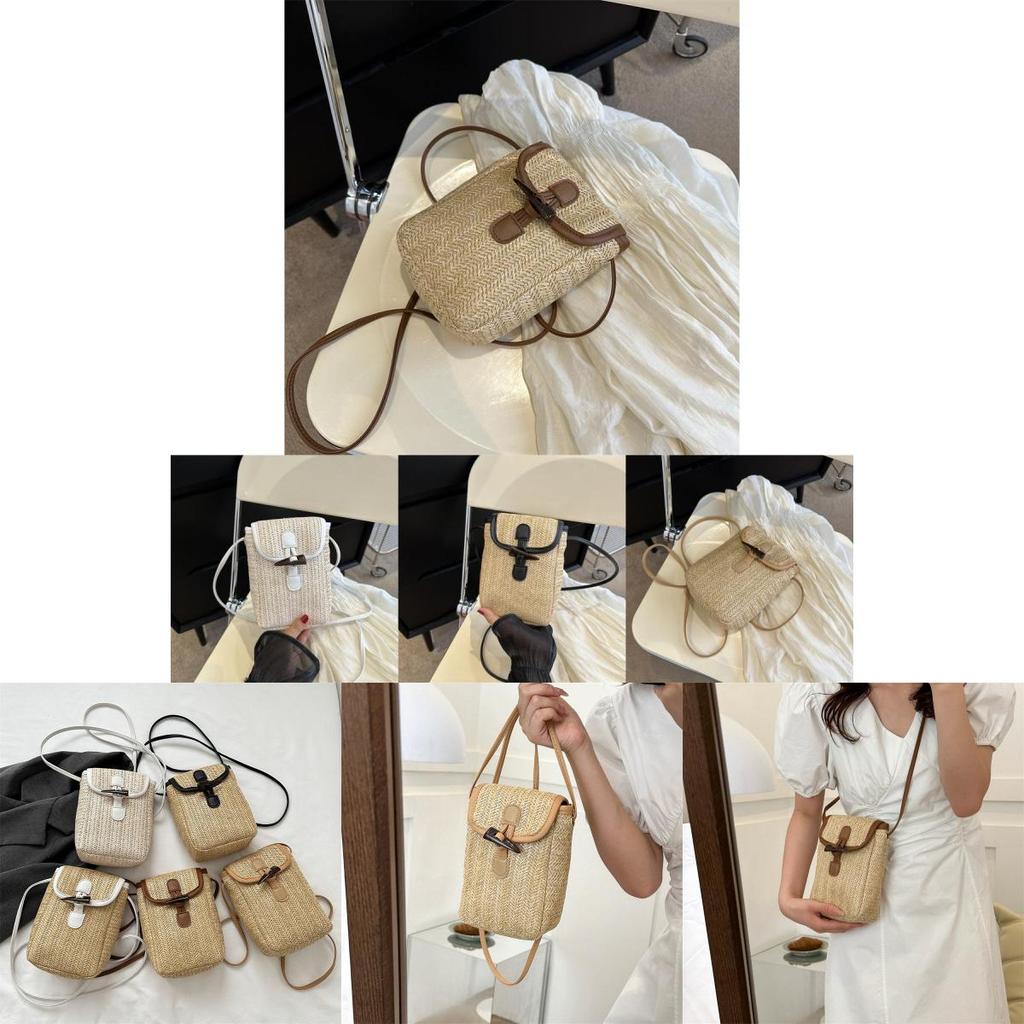 Stylish Women's Woven Crossbody Bag 2023 Trendy Mini Purse For Daily Use In White Black Khaki Brown