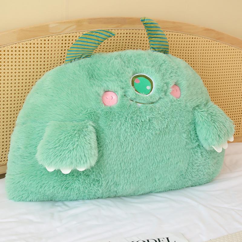 

Маленький монстр прикроватная подушка мягкая сумка симпатичная детская кровать двуспальная большая спинка татами треугольная кровать 90cm*55cm（2.1kg） зелёный