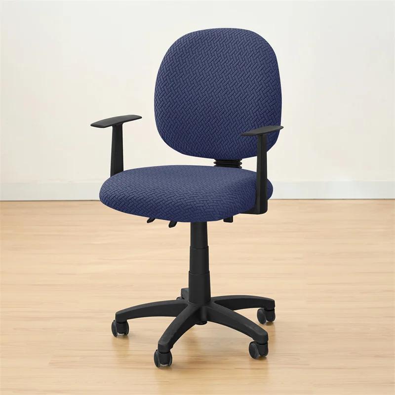 2Pcs Solid Color Office Chair Covers Jacquard Split Computer Chair Slipcover Washable Stretch Gaming Chair Cover Home El