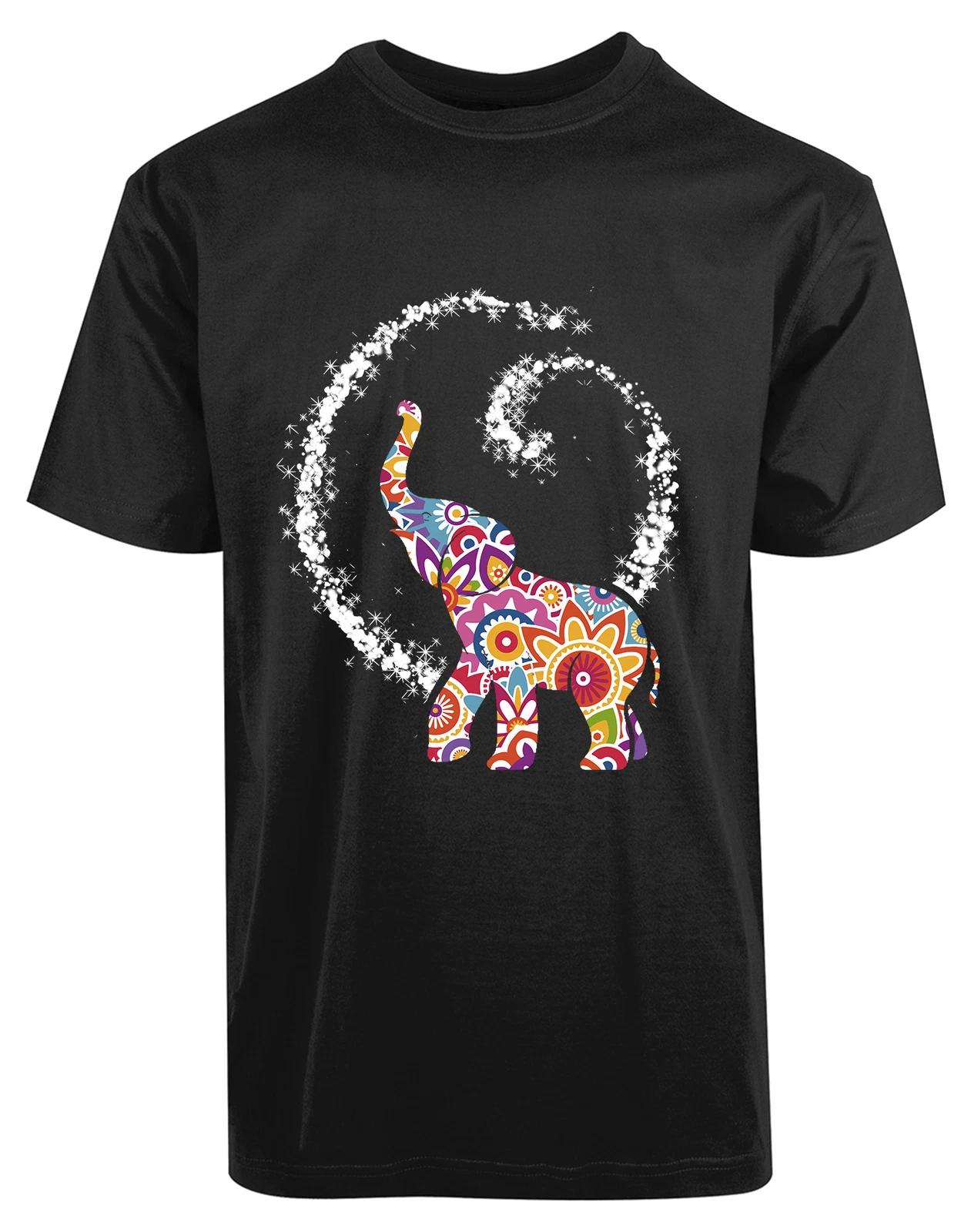 Magical Colorful Elephant New Mens Shirt Custom Made Animal Love Magic Funny Tee M