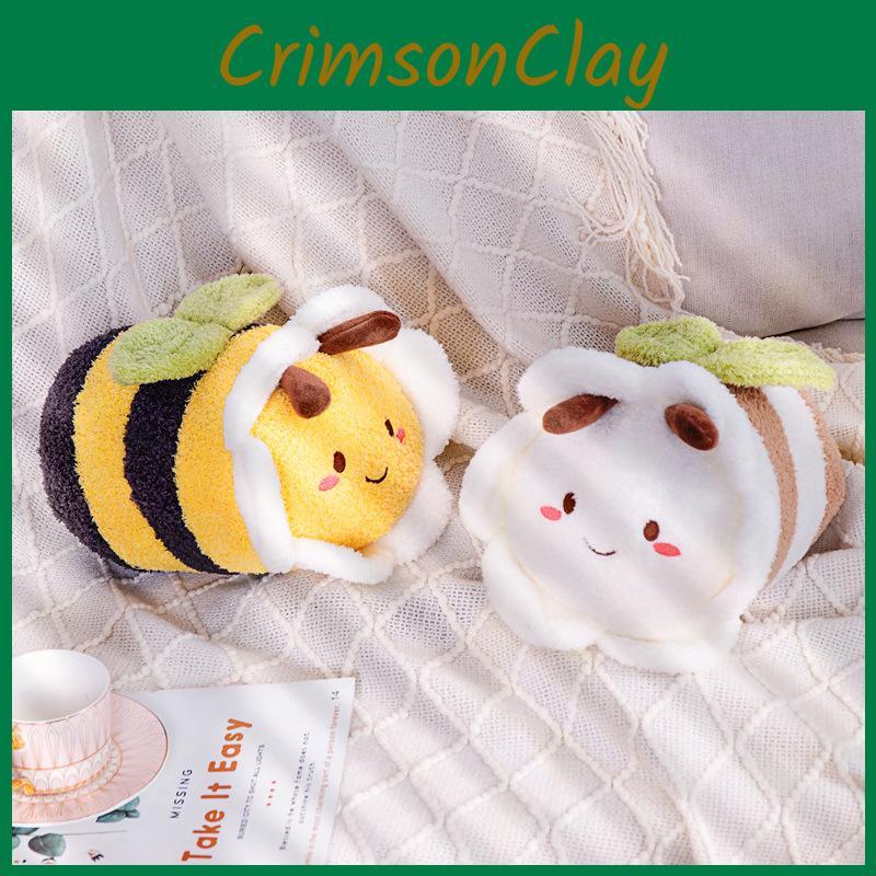 Cute Bee Flower Plush Toy Cartoon Children Accompany Cushion Holiday Doll Gift