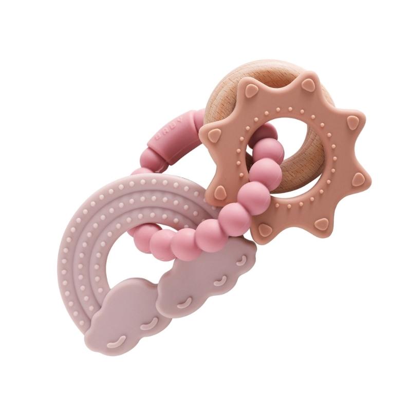 Infant Teething Relief Teether Silicone Soothing Bracelet Lovely Grasp Toy for Baby Over 3 Months Easy to Clean