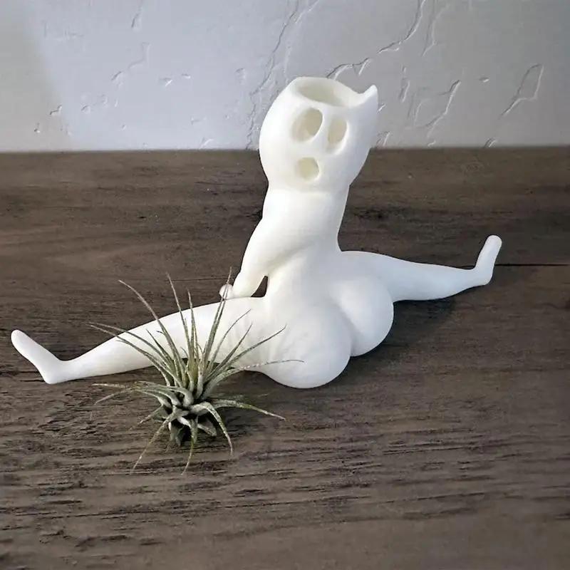 Funny Private Room Ghost Flowerpot Succulent Flowerpot Air Plant Display Indoor Flowerpot Decoration Flowerpot Funny Prank Gift