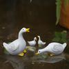 Four-piece Duck Family Sculpture Set Creative Resin Decorative Ornament for Outdoor Garden and Pond Decoration