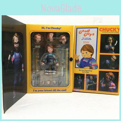 Ultimate Chucky Cult Horror Series Action Figure 10cm Murderous Doll With Interchangeable Head Sculpts Accessories