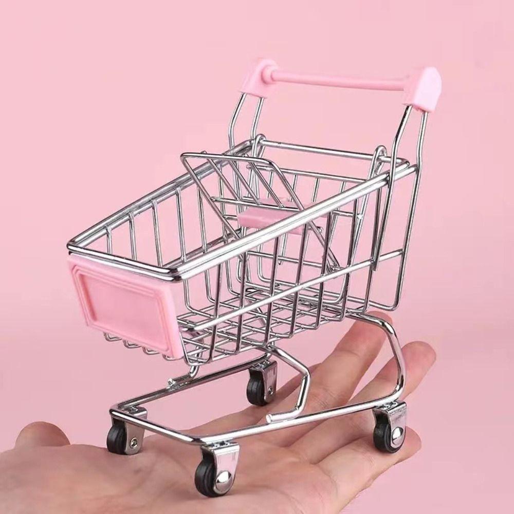 Home Decoration Mini Shopping Cart Toy Gift Desktop Model Mini Supermarket Shopping Trolley