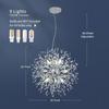 Modern Crystal Chandeliers Firework, Non-dimmable, 9-Light Chrome Dandelion Sputnik Ceiling Light Fixtures, for Bedroom Living Room