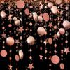 4M Paper Star Round Garland Banner Adult Birthday Party Decorations Kids Boy Girl Baby Shower Hanging Curtain DIY Wedding Decor