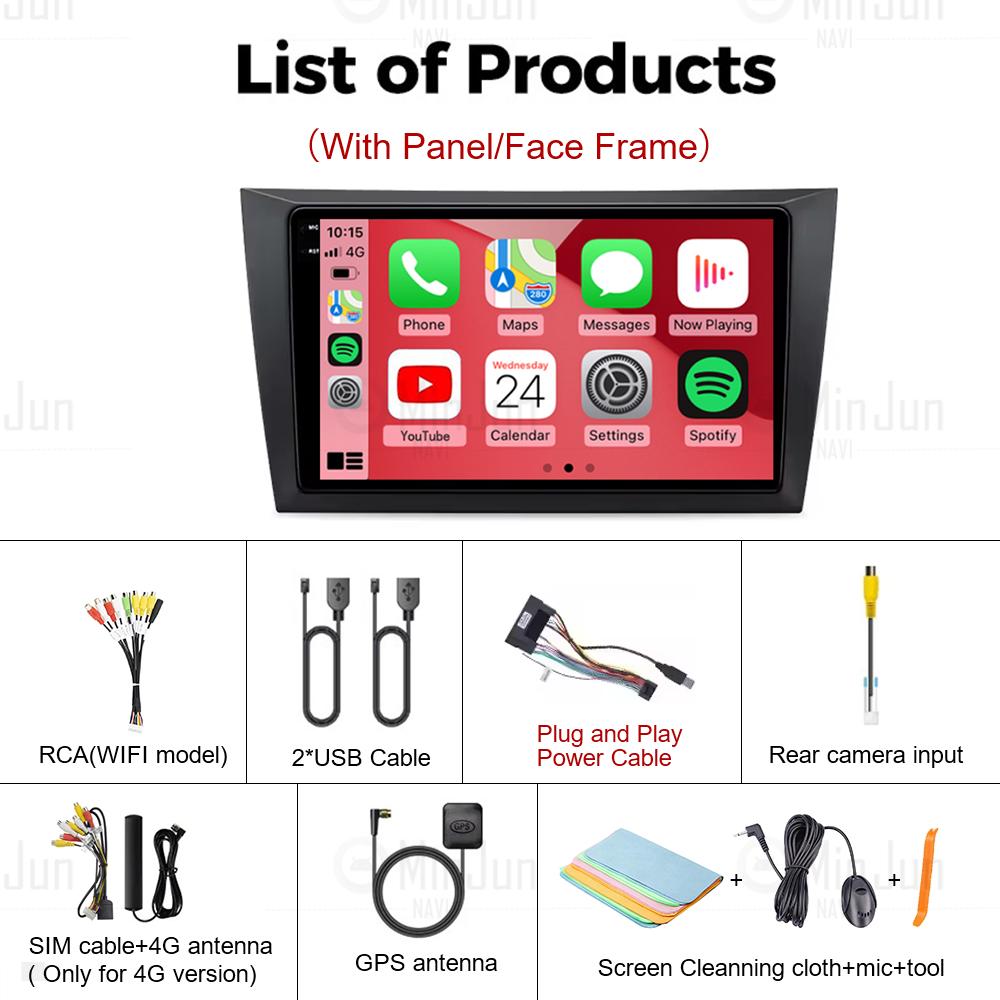 9" Android 14 Car Radio For Volkswagen VW Golf 6 MK6 GTI 2008-2016 Wireless Carplay Auto Radio Car Multimedia 4G DSP No 2 Din