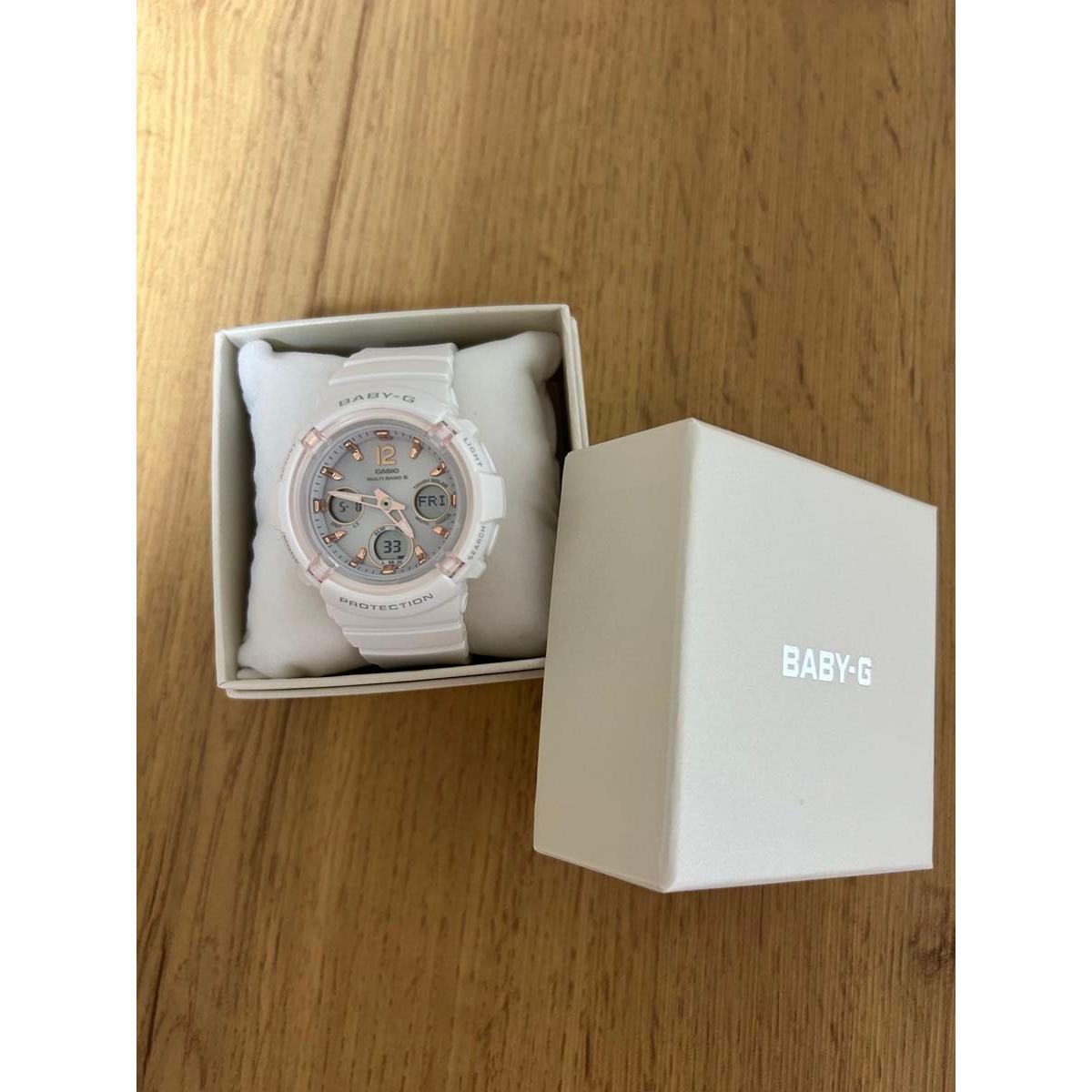 [New and unused] BABY-G Radio Solar Ladies Watch Analog Digital White Casio