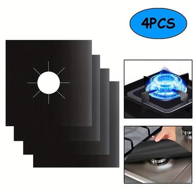 27x27cm Teflon 4-Piece Gas Stove Protective Mats - Oil & Stain-Proof Kitchen Supplies