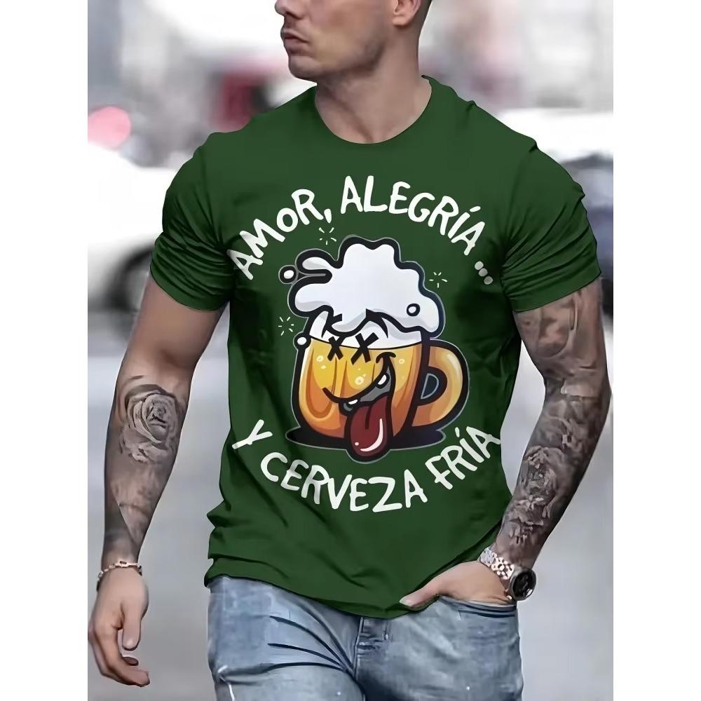 2025 New Street Style Men's Fashion T-shirt 3D Duck Print Men's Daily Casual T-shirt Outdoor Sports Men's Loose Short Sleeve Top