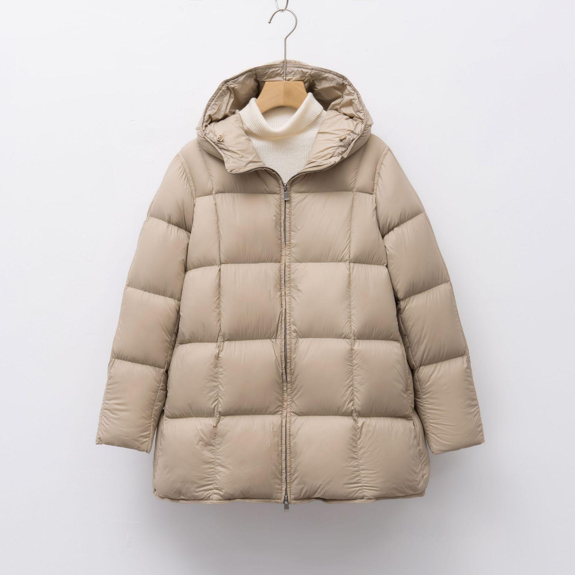 

Fleece medium and long bread jacket down jacket women s hooded thickened winter coat L хакі