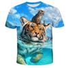 T-shirt z cyfrowym drukiem 3D dla nastolatków i mężczyzn, z krótkim rękawem, wszechstronny, oddychający